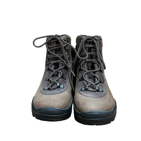 Womens Salomon Outdoor Hiking Boots Brown Leather Contagrip 8.5 Great Condition - Picture 4 of 7